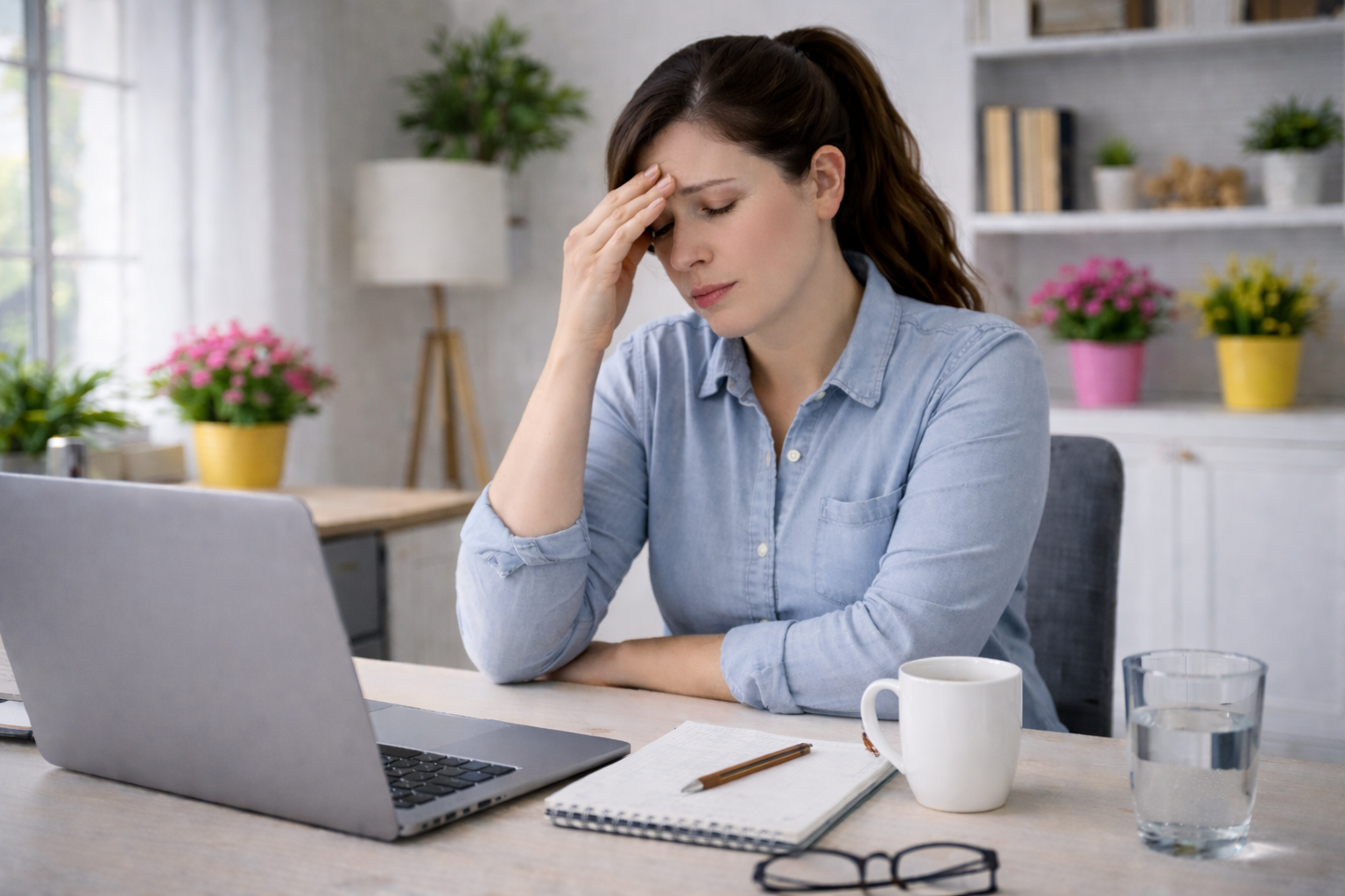 Woman drinking coffee in the morning without eating, illustrating appetite suppression. Woman drinking coffee in the morning without eating, illustrating appetite suppression.