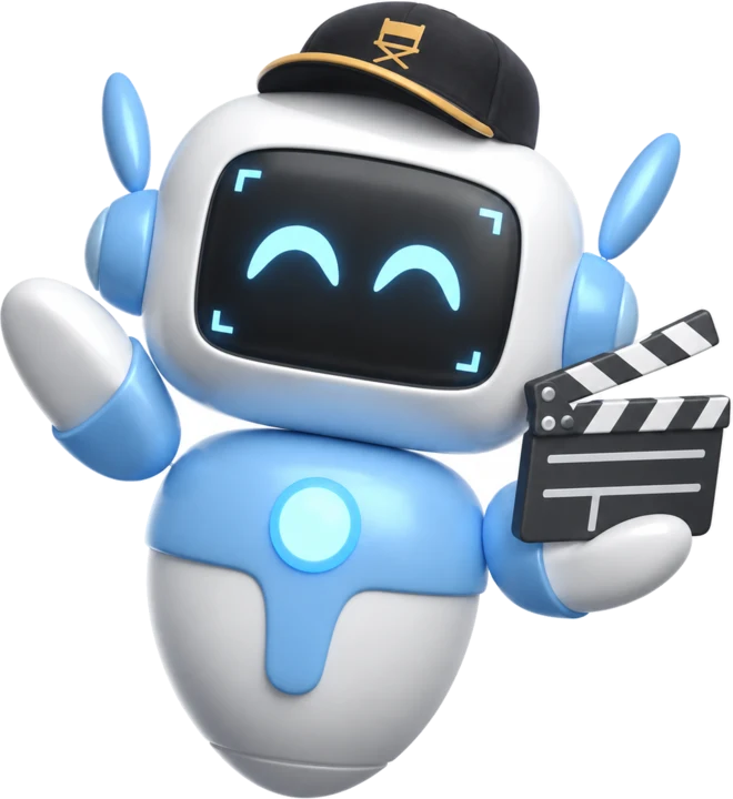 Pyxa robot holding a film clapperboard