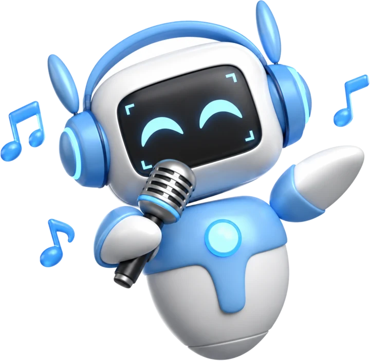 Pyxa robot singing into a microphone