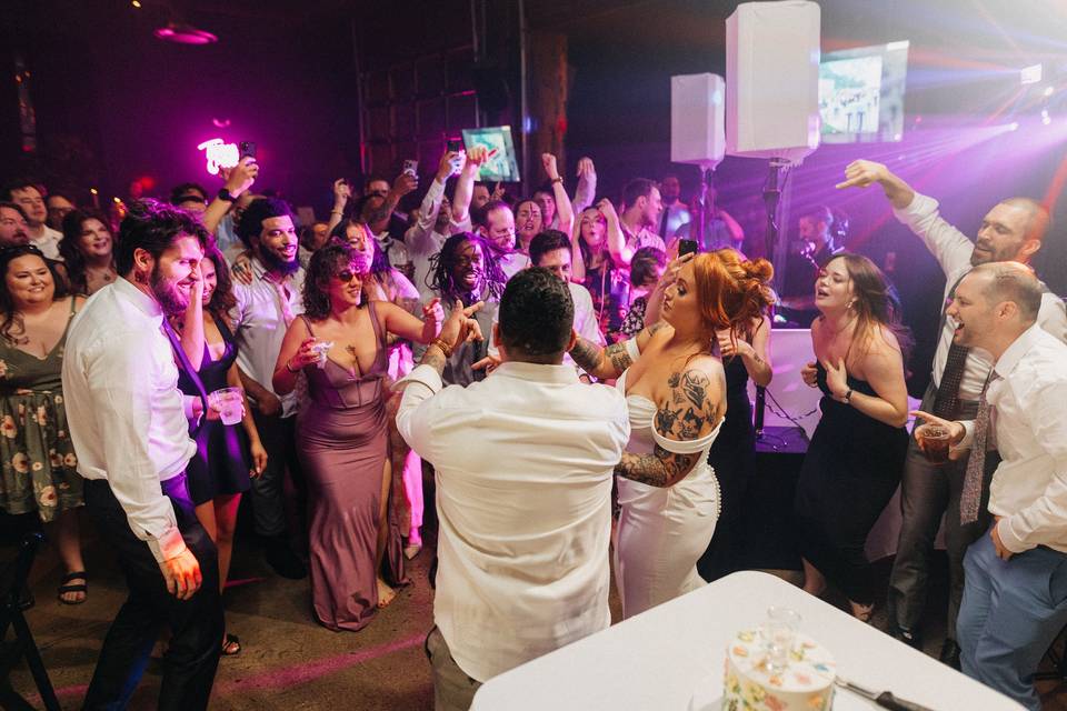Packed dance floor at a Syck Events celebration