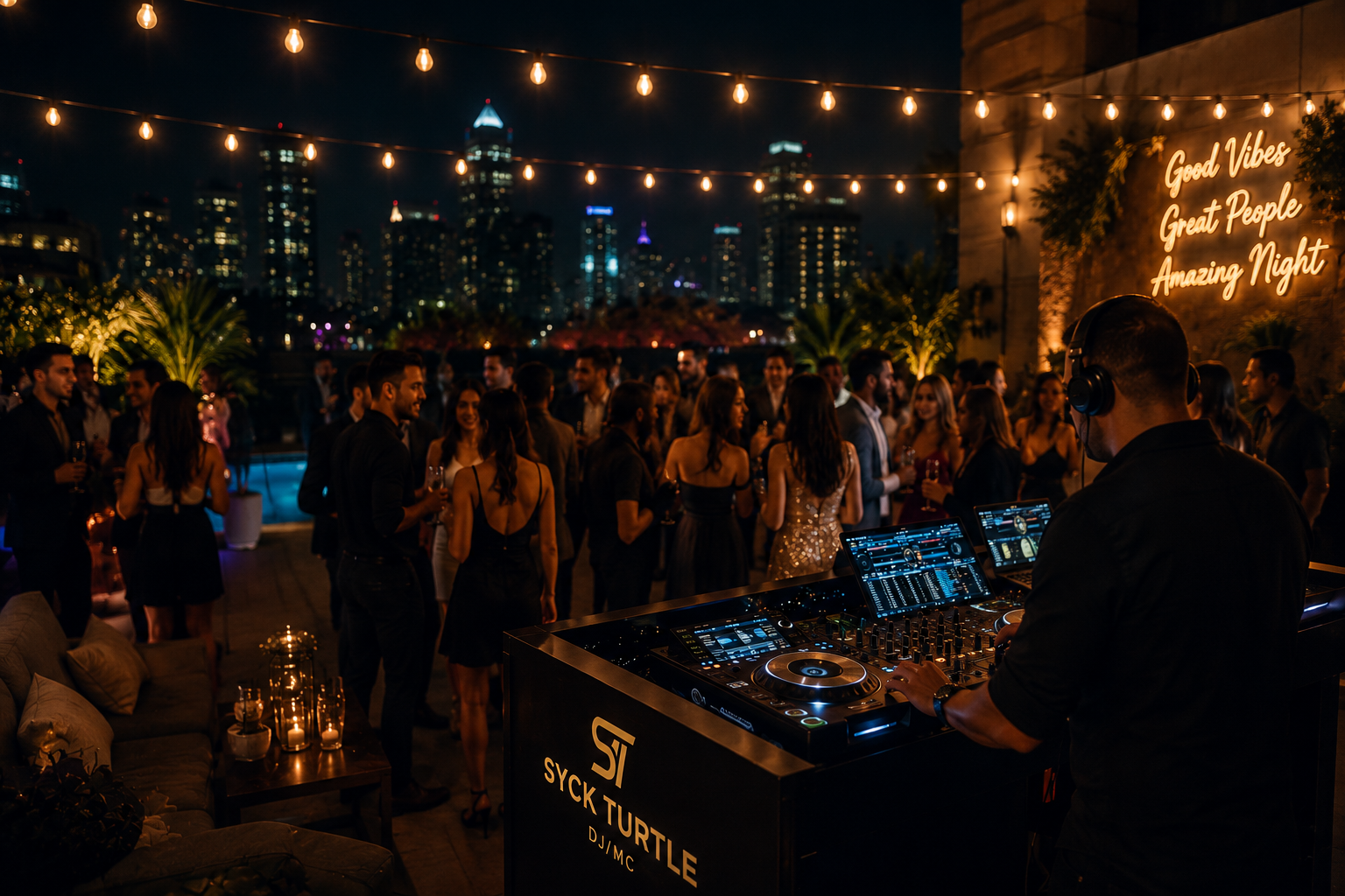 Event lighting and party atmosphere