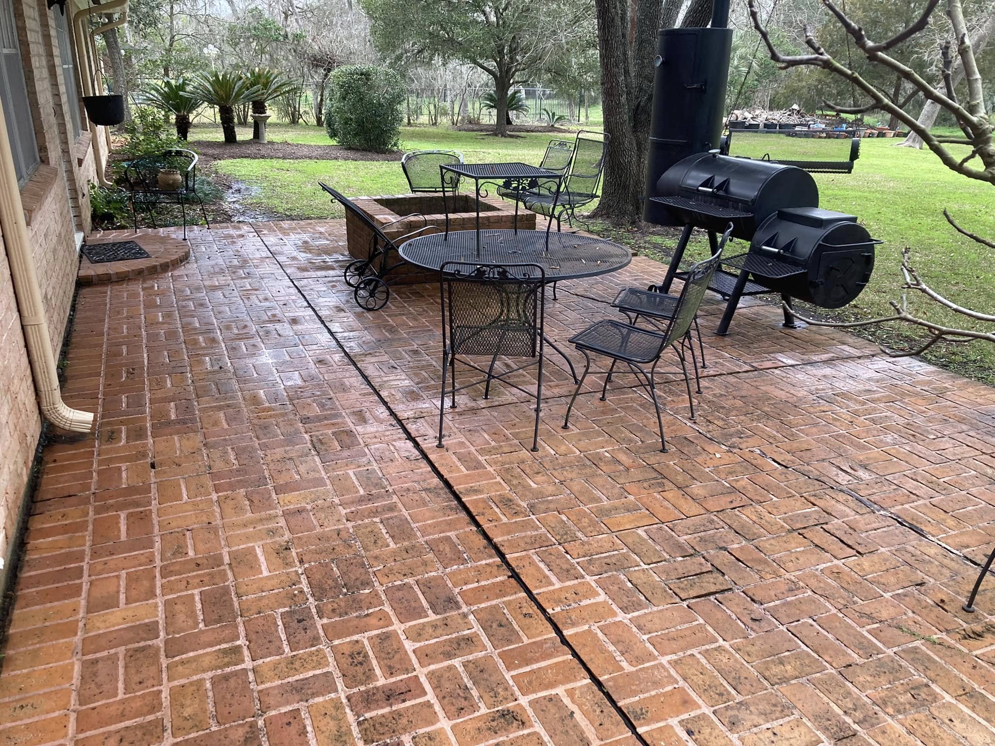 Professional brick cleaning results on a residential property