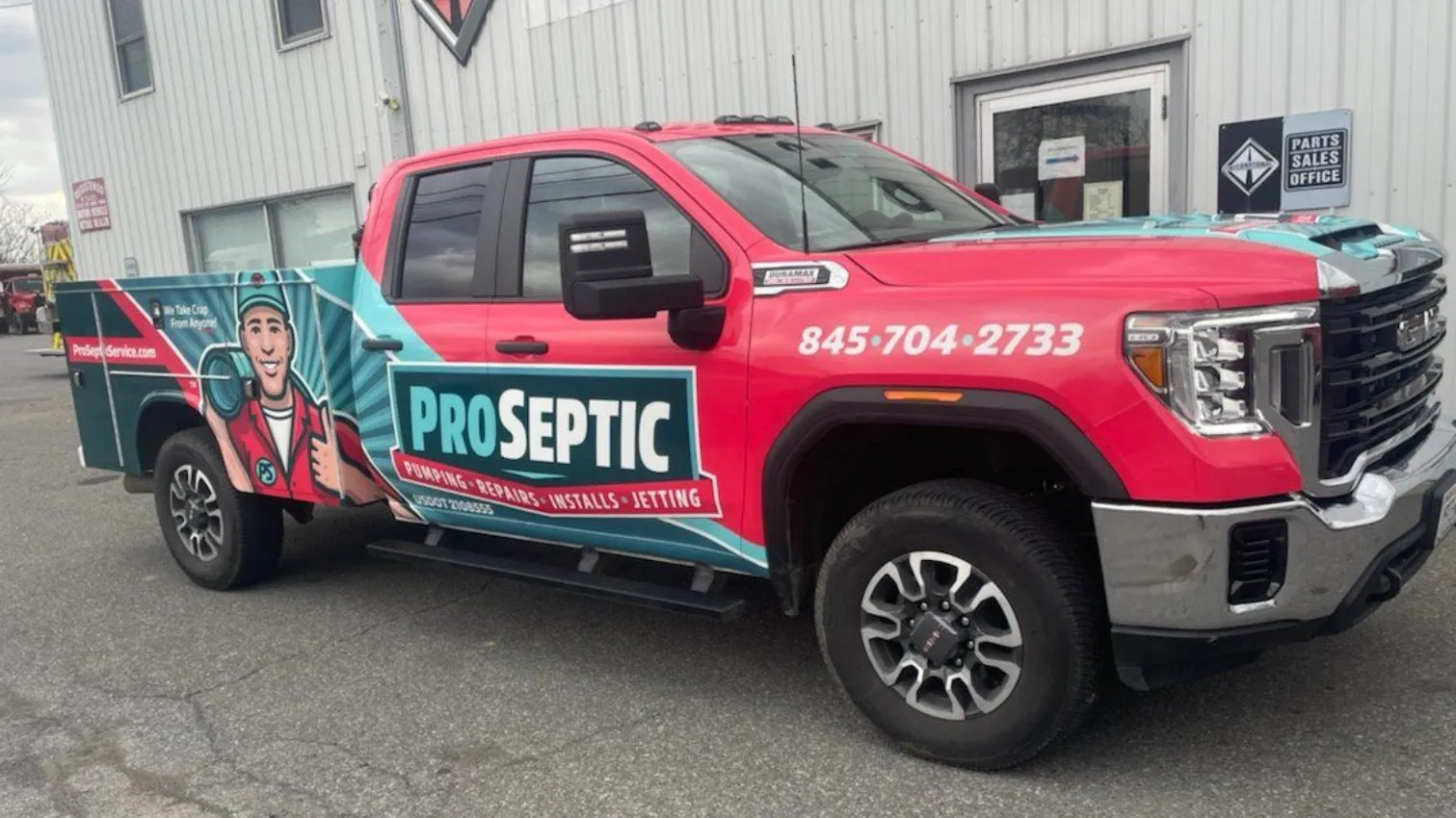 ProSepticHV service truck providing septic and drain services in Hudson Valley NY