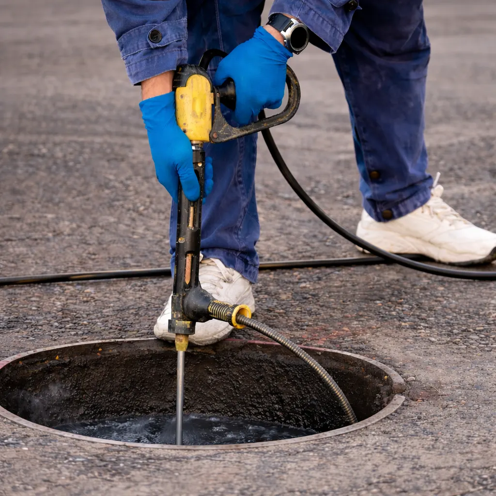 drain snaking service removing pipe blockage