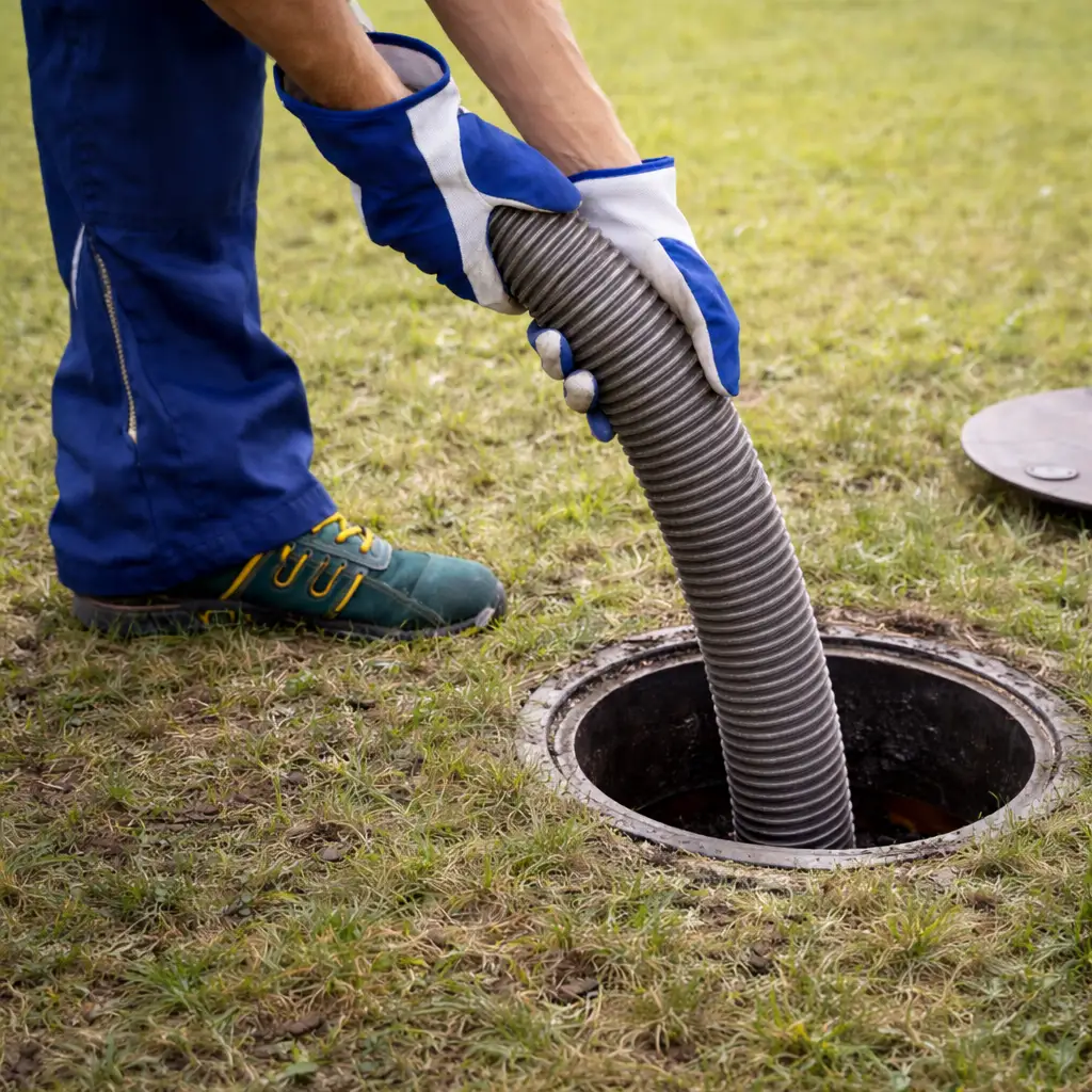 professional drain snaking equipment clearing clogged pipe