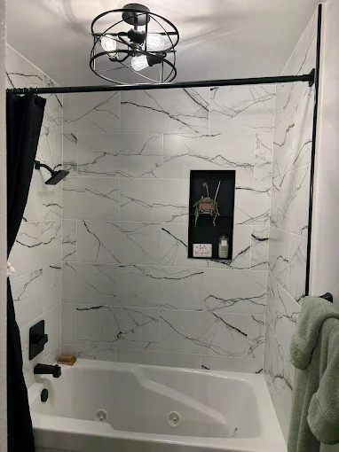Bathroom remodeling Visalia CA, walk in showers and tile by Darling Construction