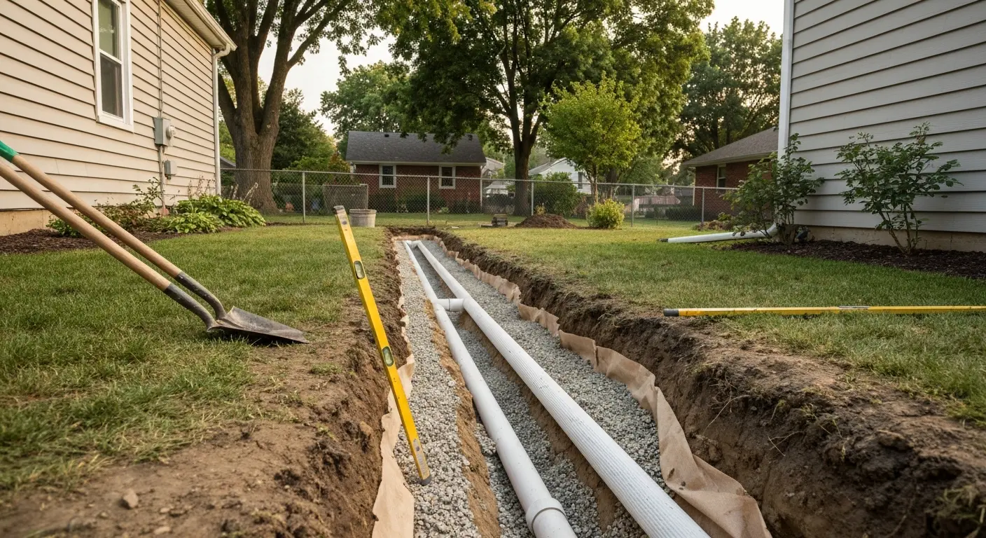French drain installation