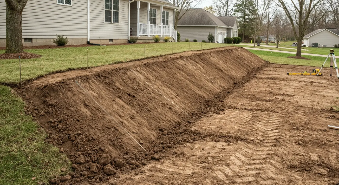 Land grading for drainage
