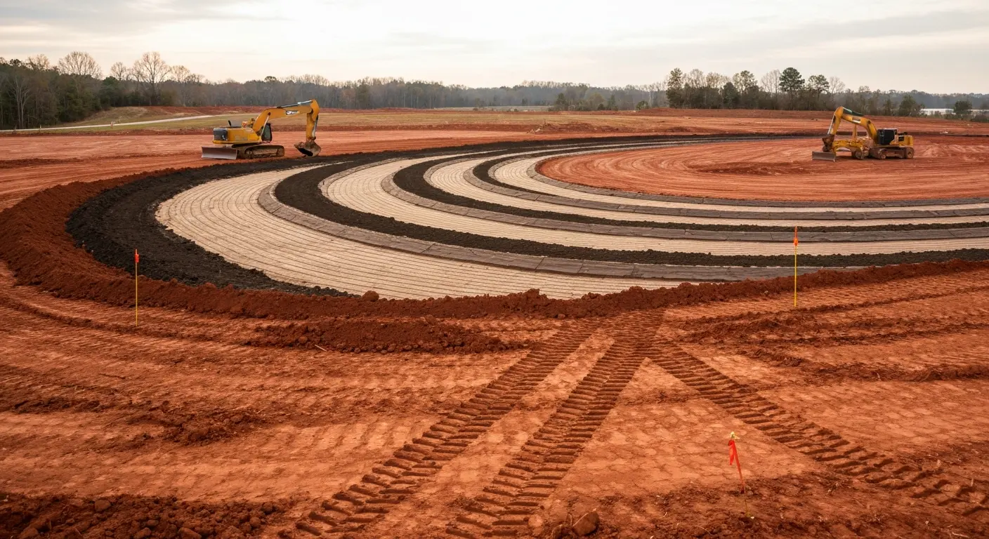Commercial site grading near I-575