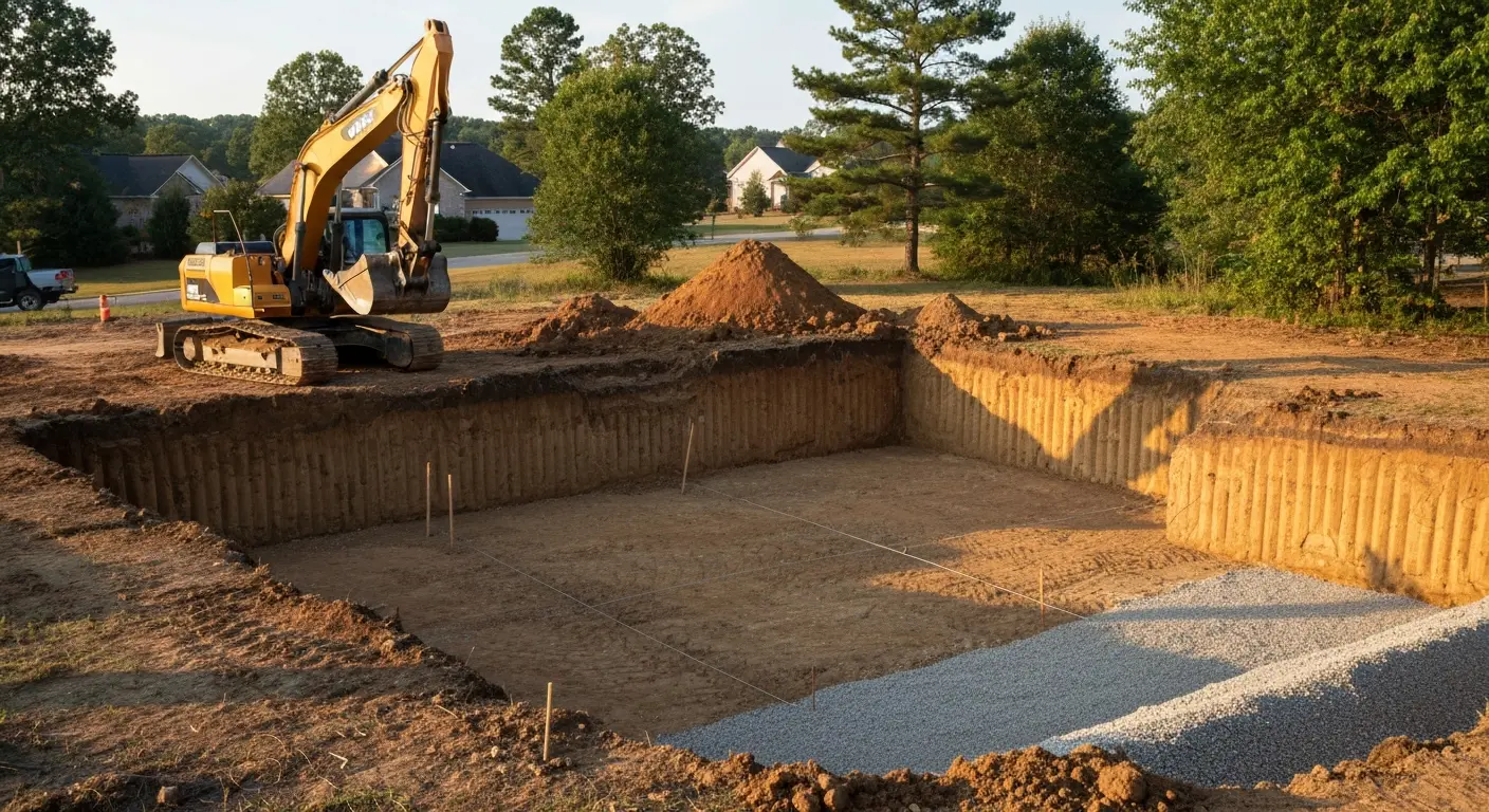 Residential excavation in White GA