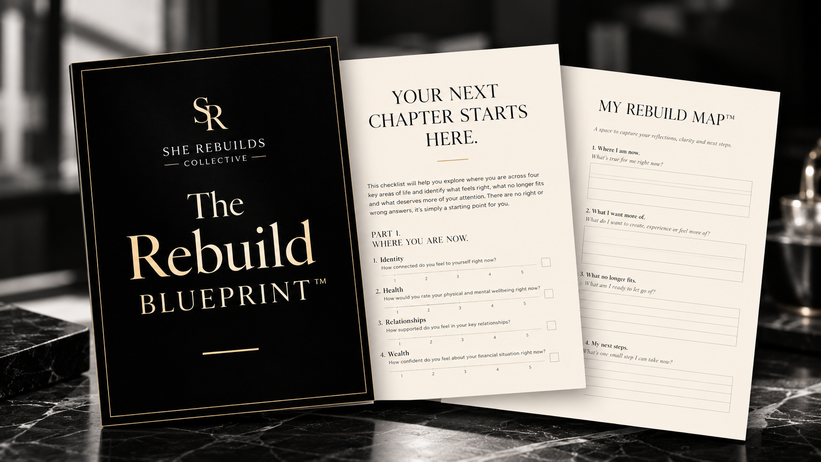 The Rebuild Blueprint workbook with My Rebuild Map pages