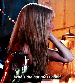 Pepper Potts saying who's the hot mess now
