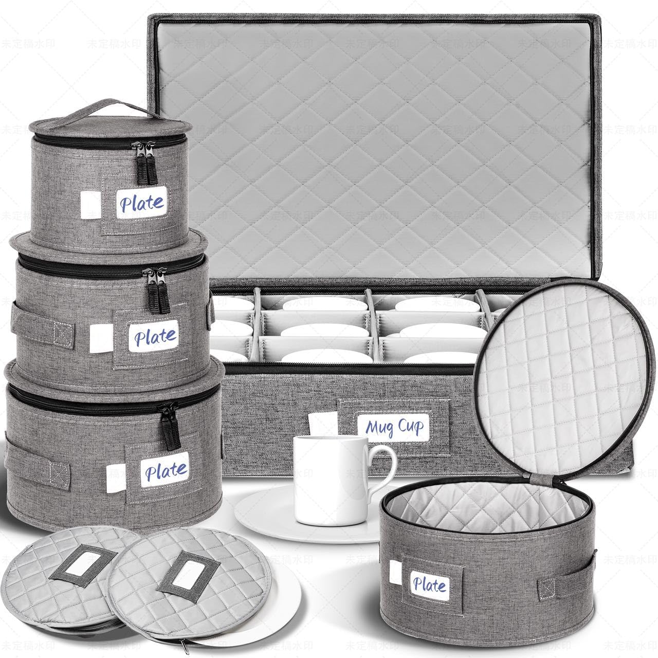Quilted Storage containers for fine china Quilted Storage containers for fine china