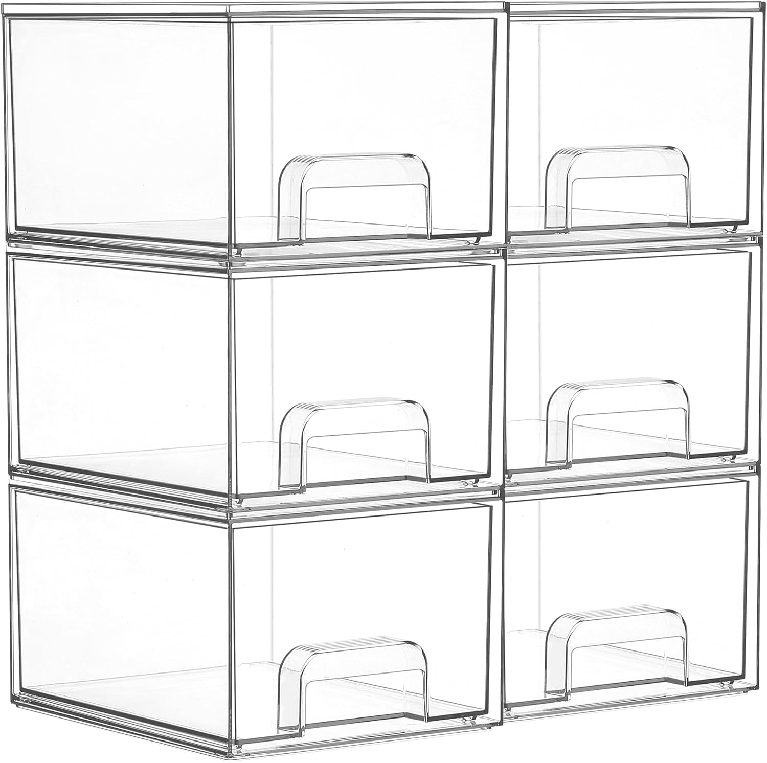 set of six clear drawer bins set of six clear drawer bins