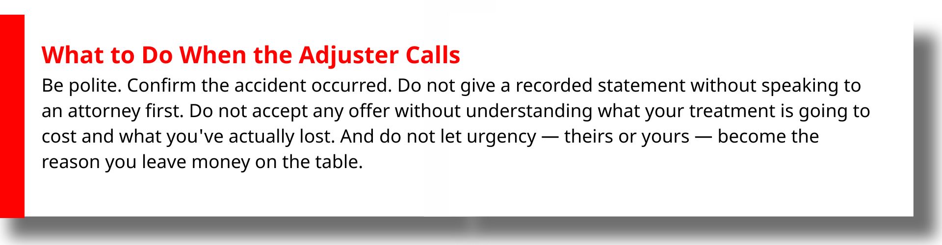 adjuster call
