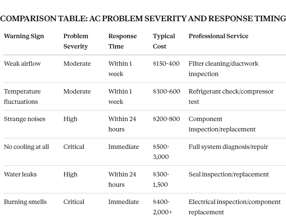 AC PROBLEM SEVERITY AND OUR RESPONSE AC PROBLEM SEVERITY AND OUR RESPONSE