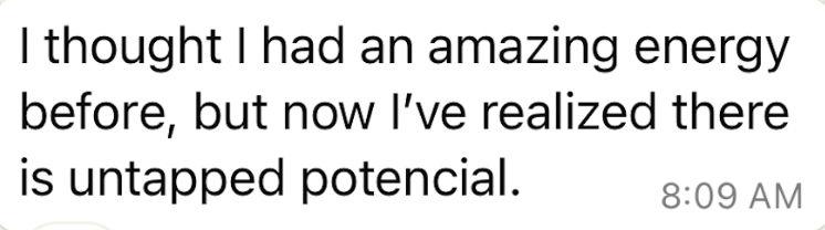 Client message testimonial 1