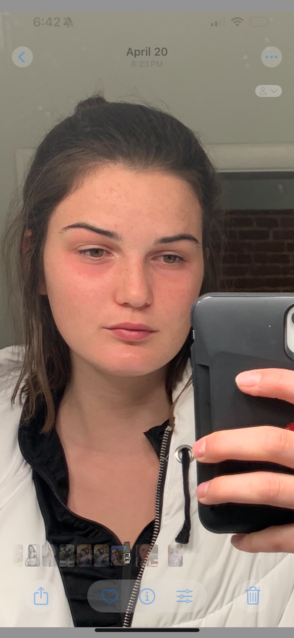 Tess after modeling, during the overcorrection