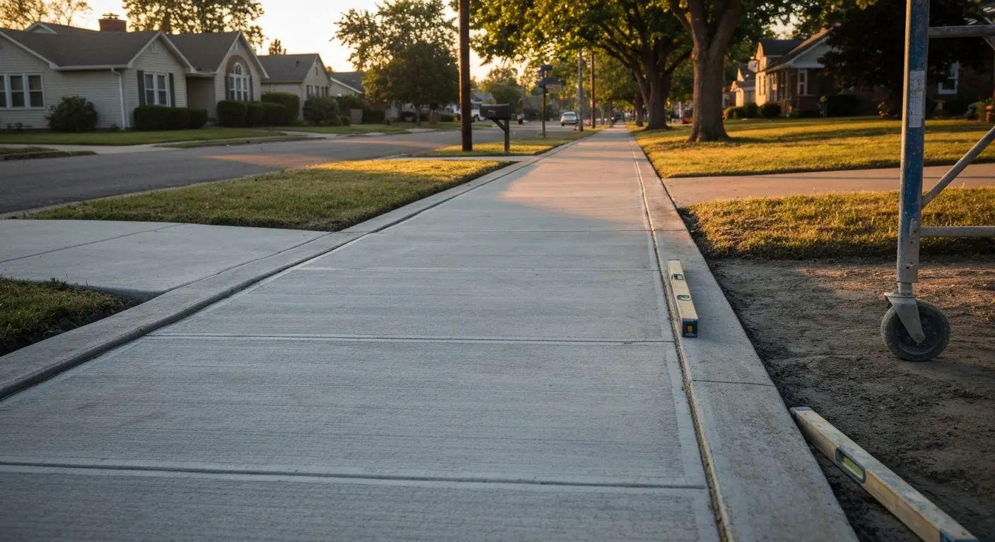 Concrete sidewalk