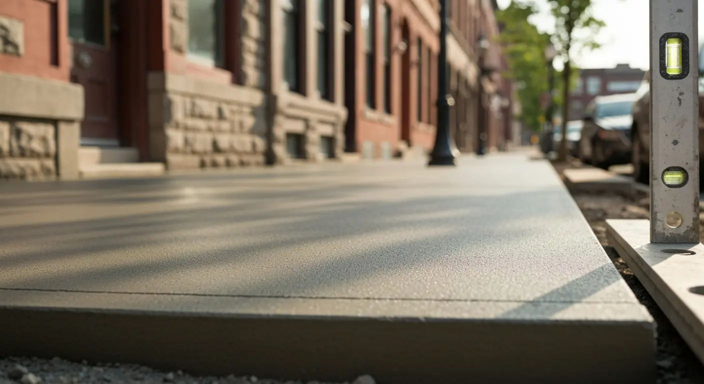 Concrete sidewalk installation