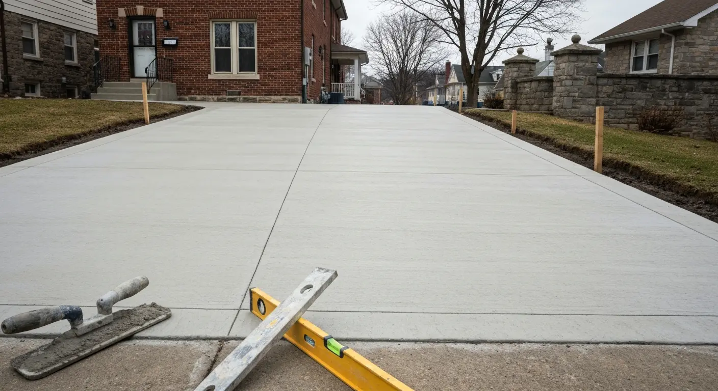 Concrete driveway installation