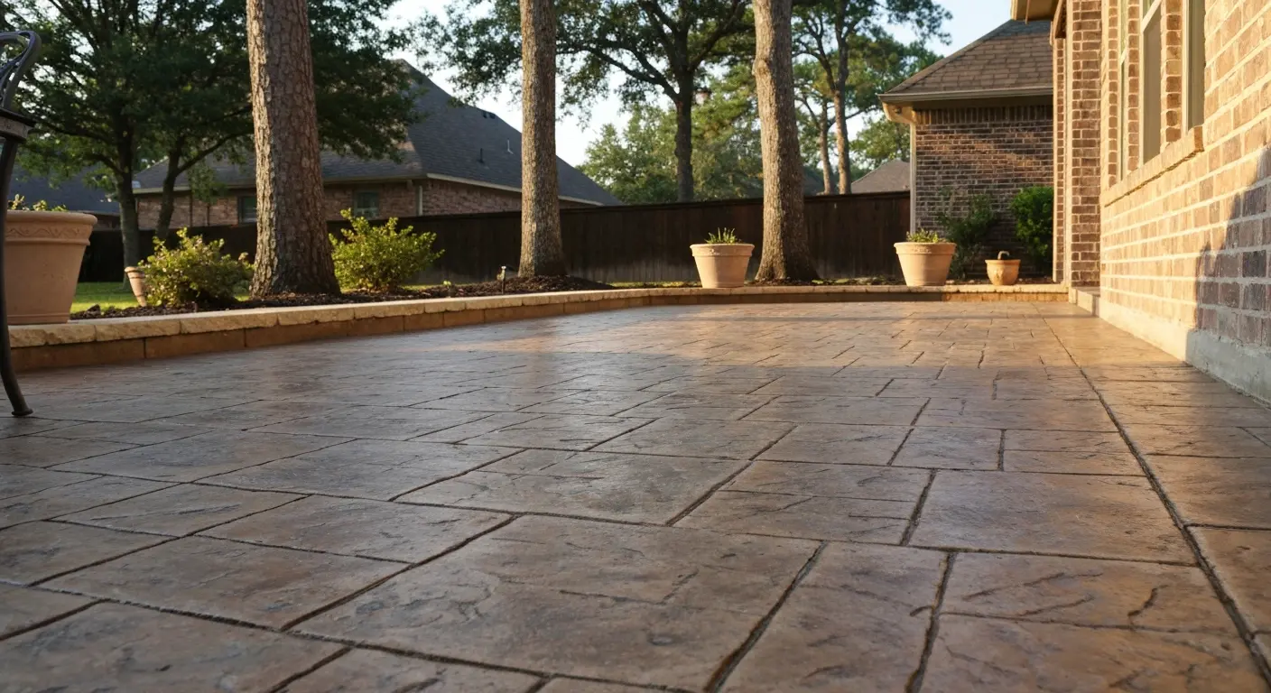 Stamped concrete patio