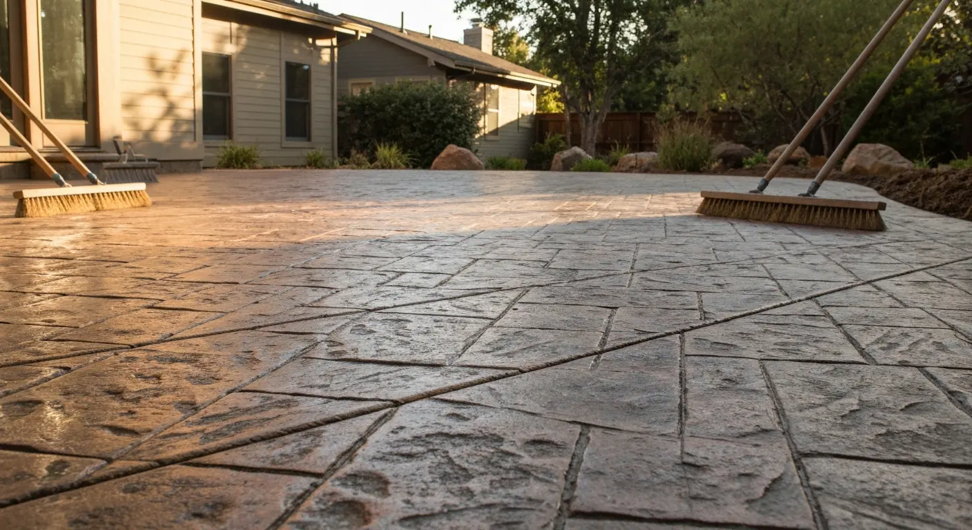 Stamped concrete patio