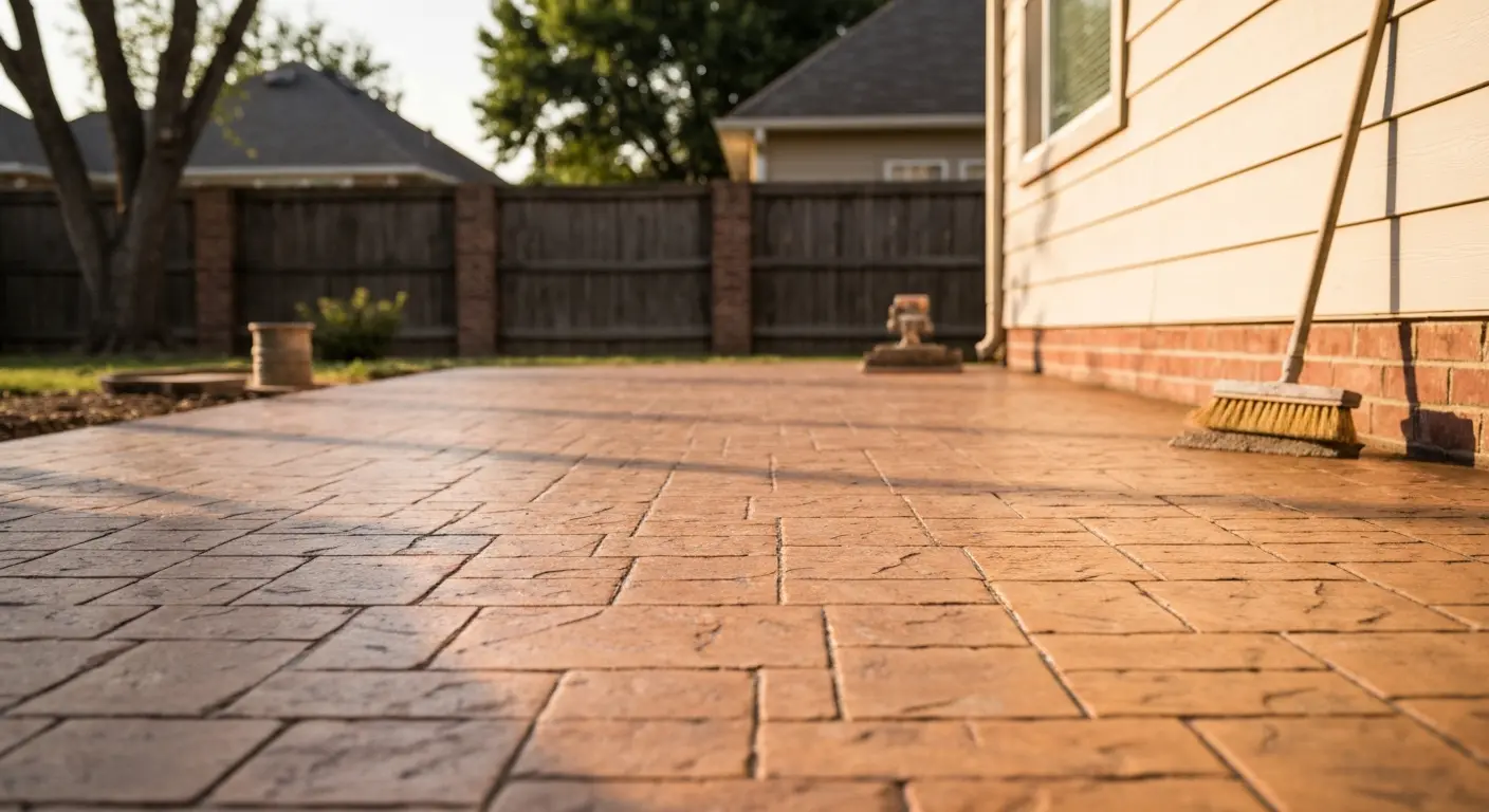 Stamped concrete patio