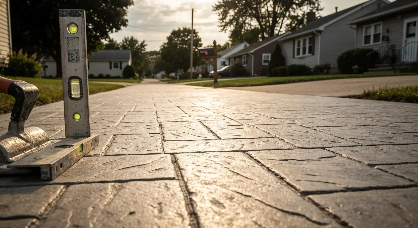 Stamped concrete sidewalk project
