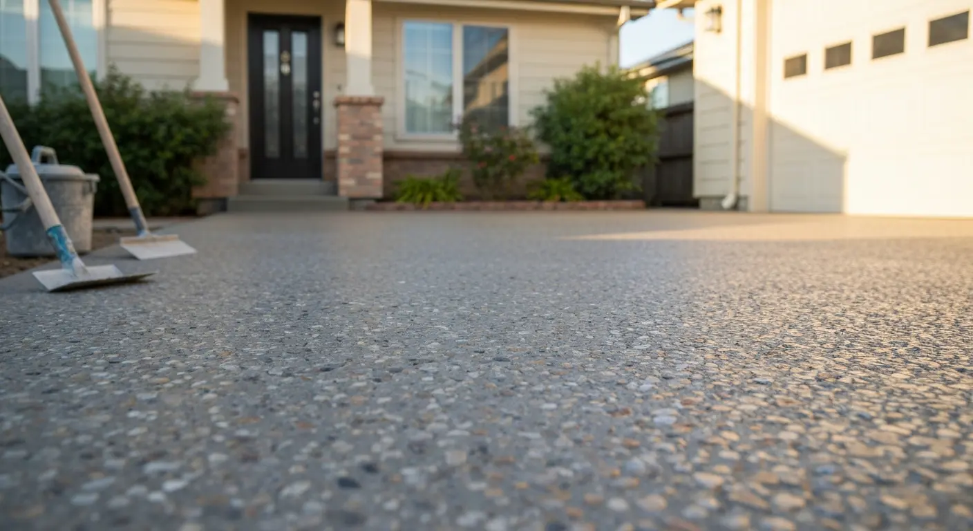 Exposed aggregate concrete finish