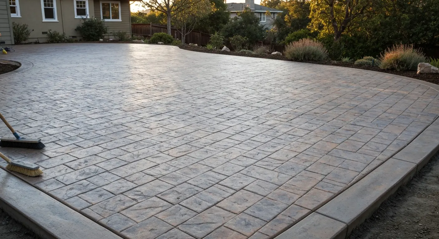 Stamped concrete patio