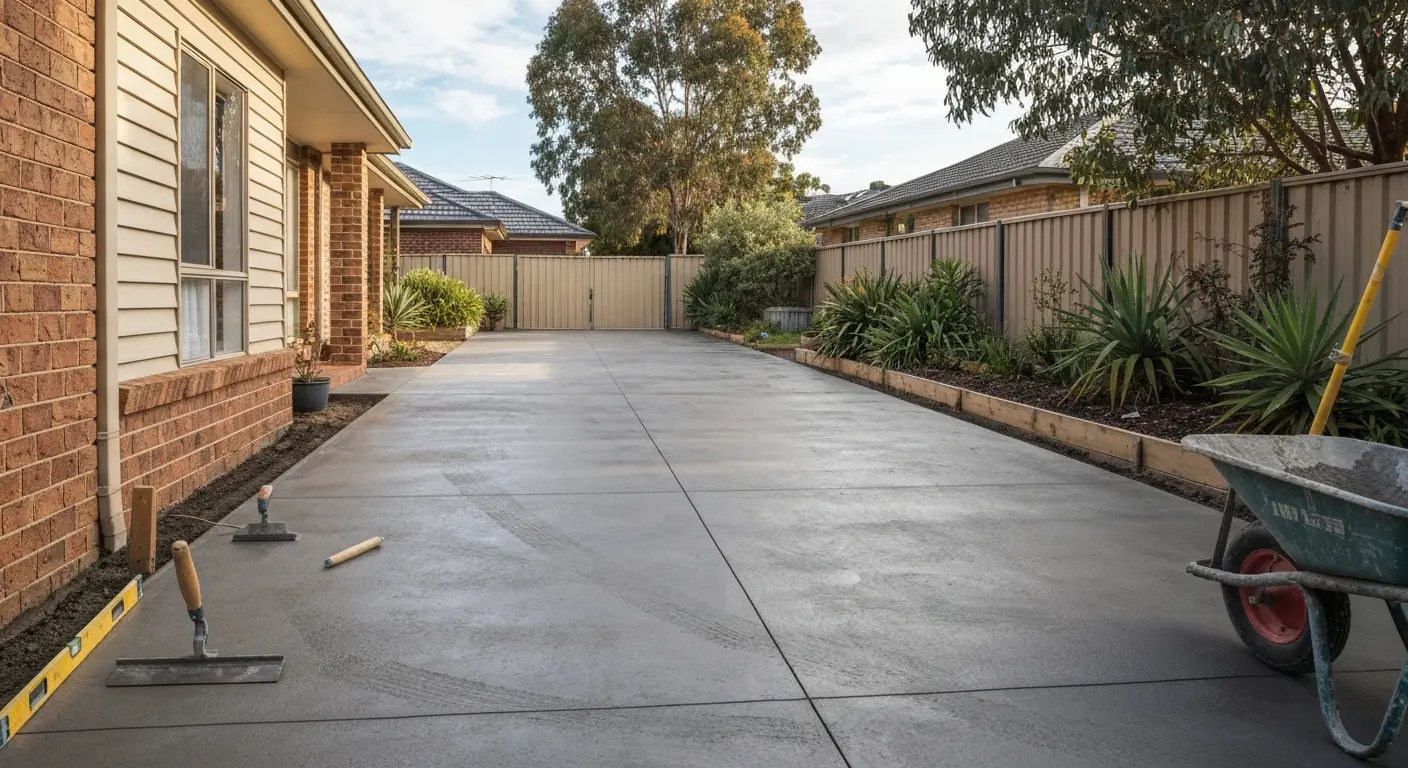 Concrete driveway in Carnegie