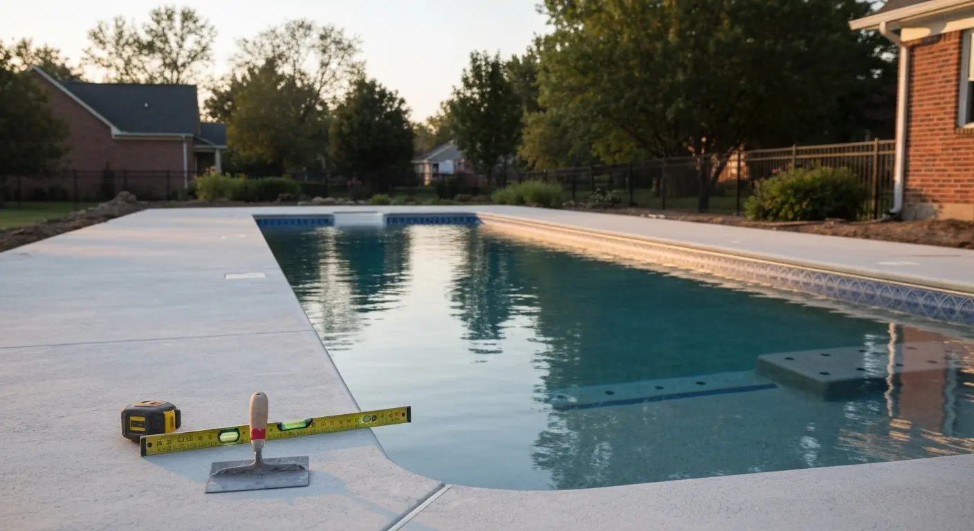 Concrete swimming pool installation