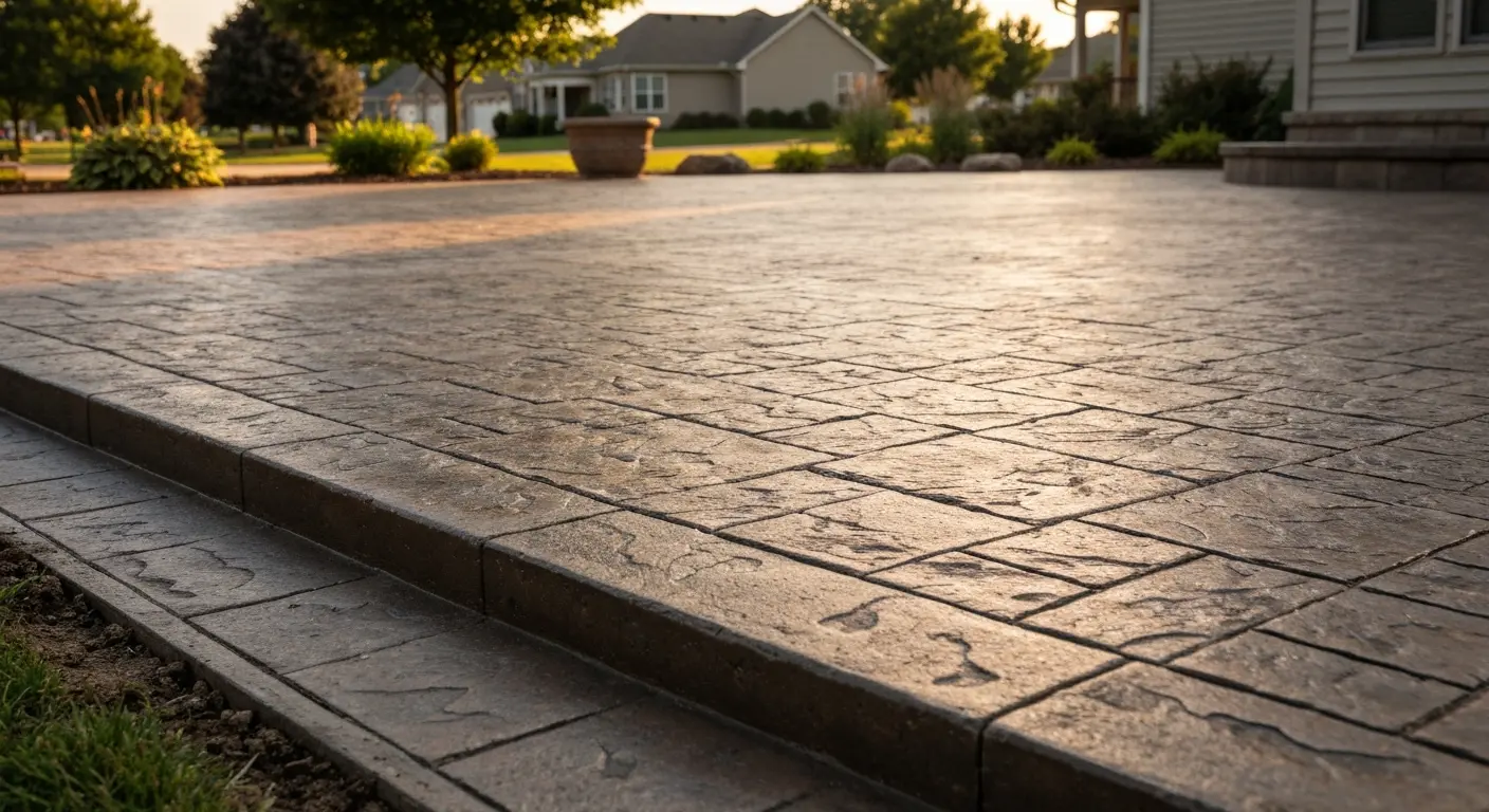 Stamped concrete patio