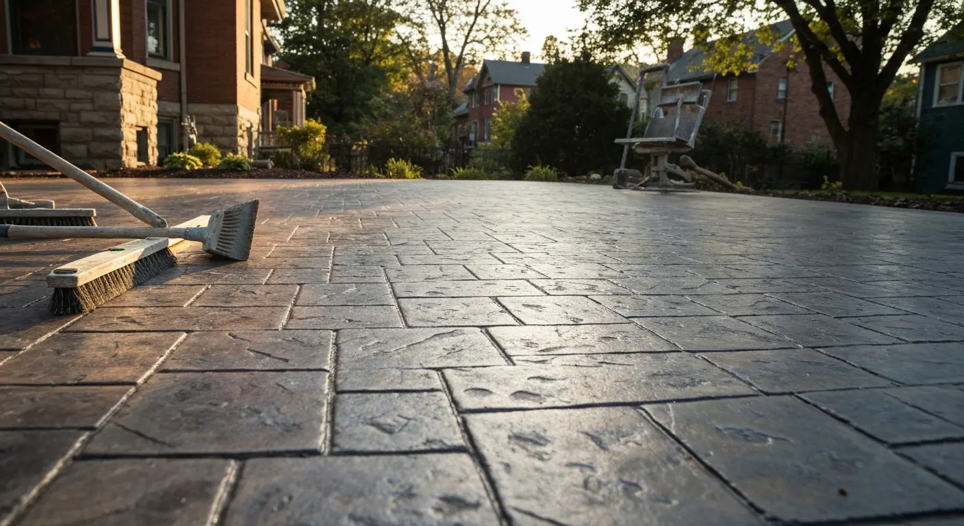 Stamped concrete patio