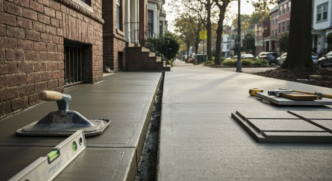 Concrete sidewalk and pathway work