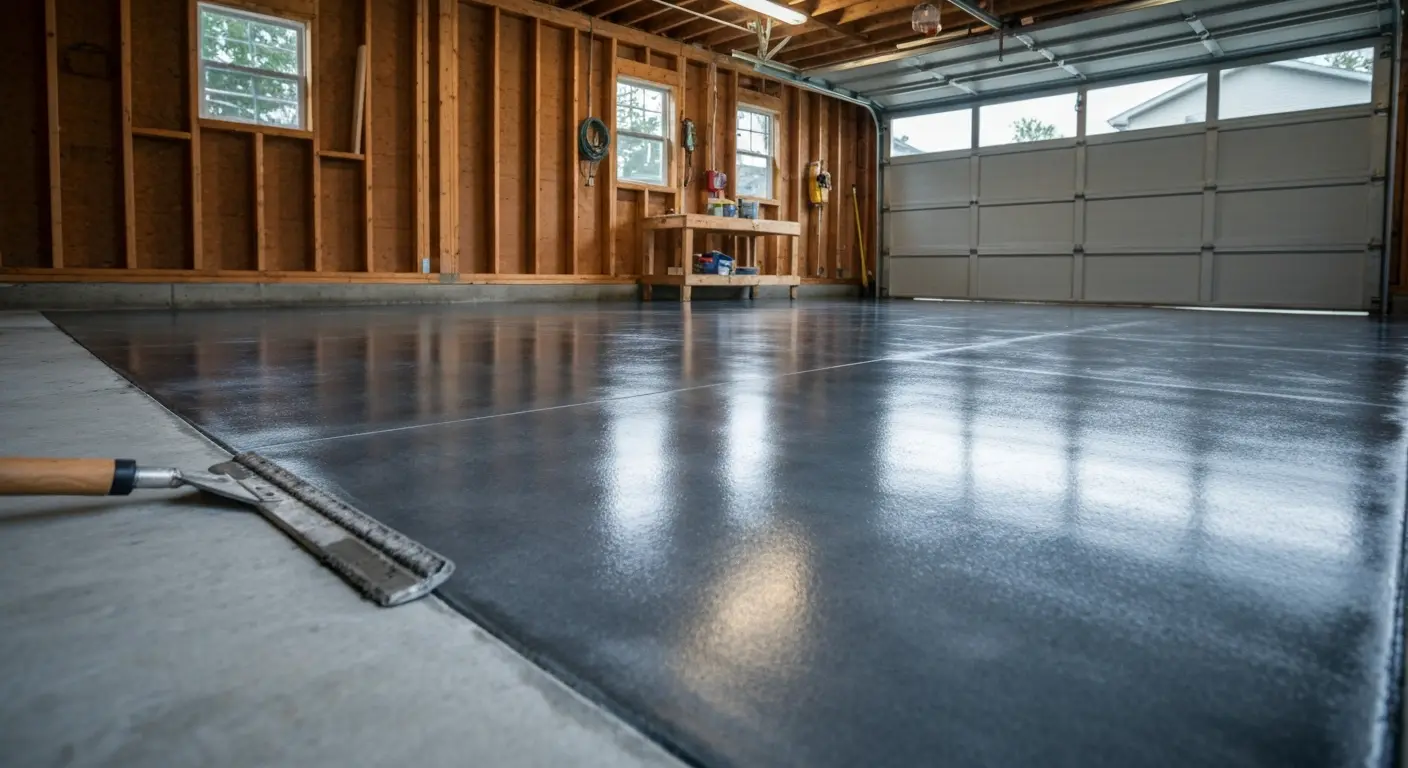 Sealed garage concrete floor