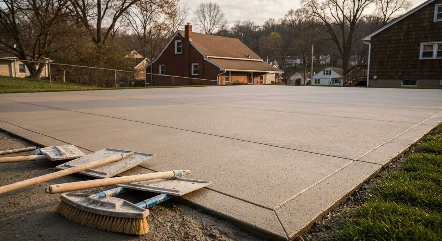 Patio concrete finishing