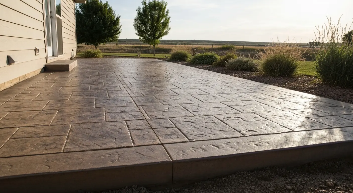 Stamped concrete patio
