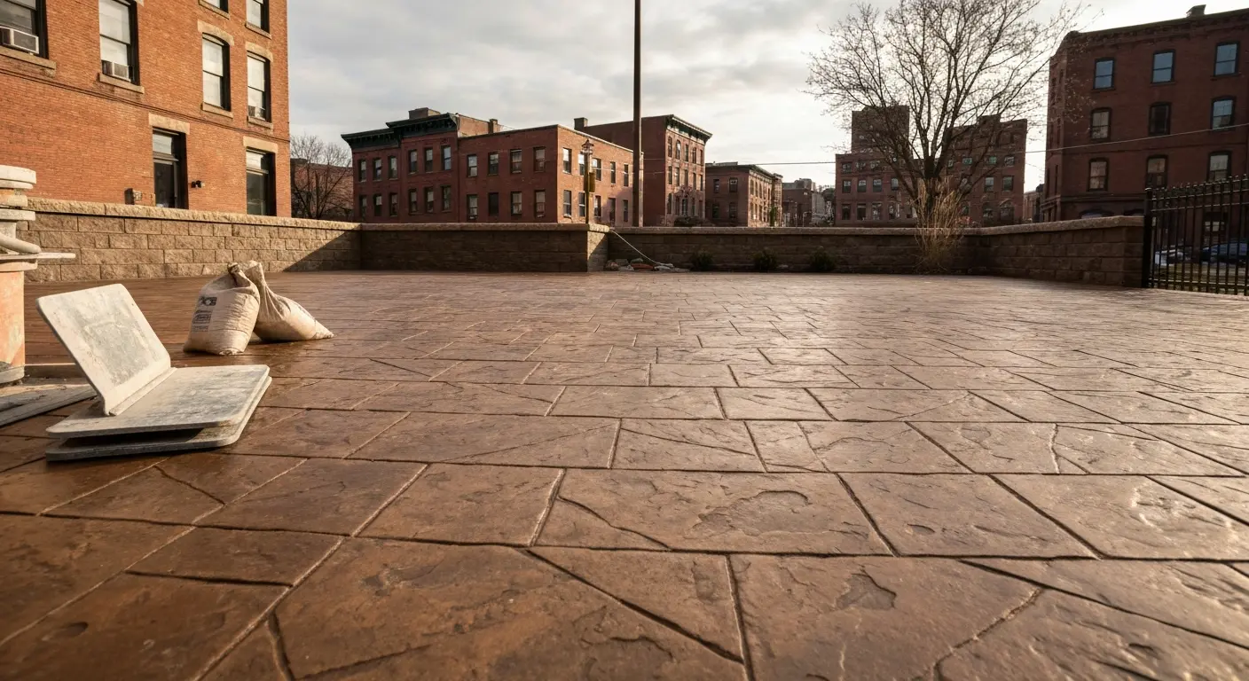 Stamped concrete patio