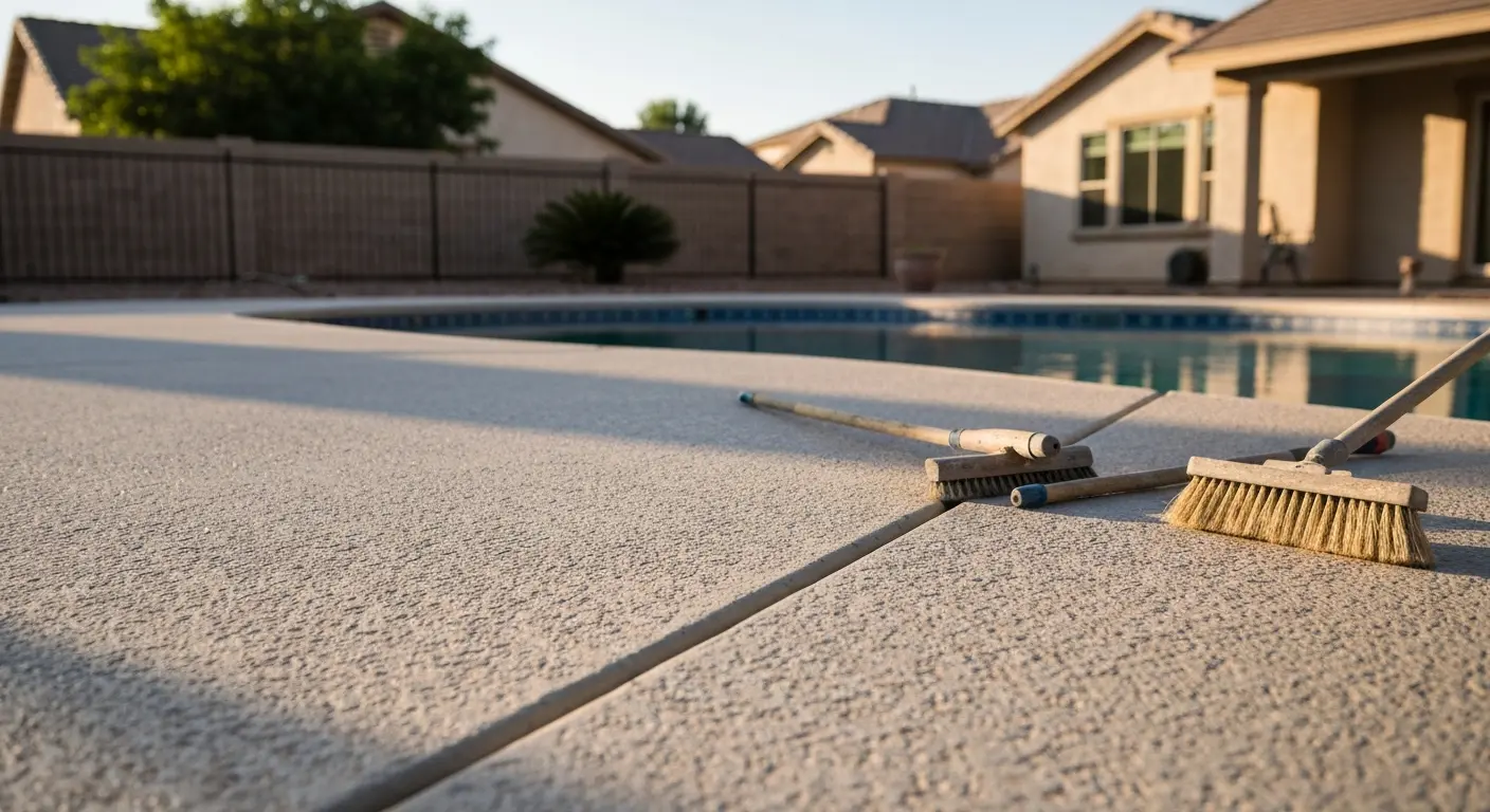 Pool deck concrete