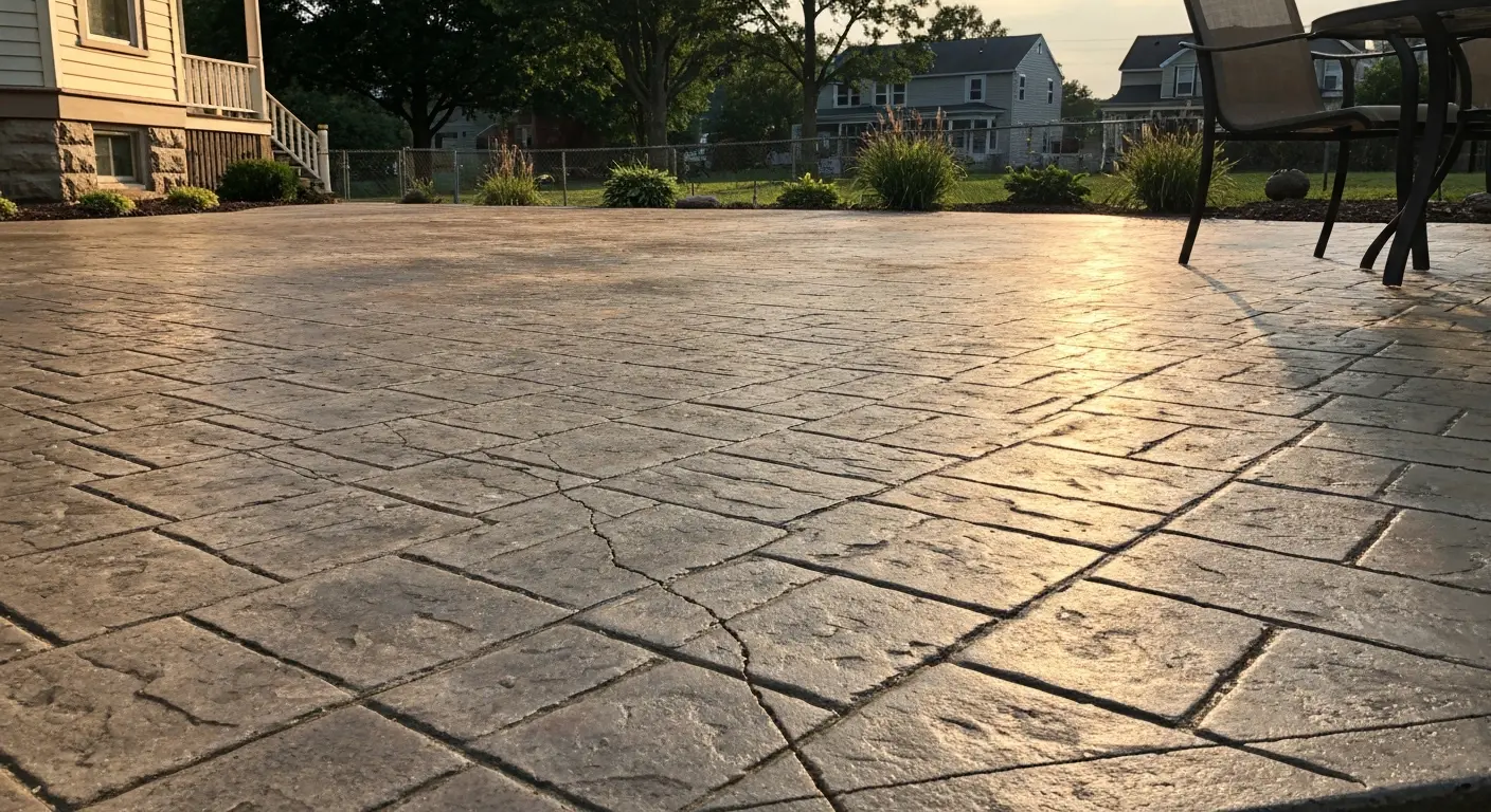 Stamped concrete patio in Mercer