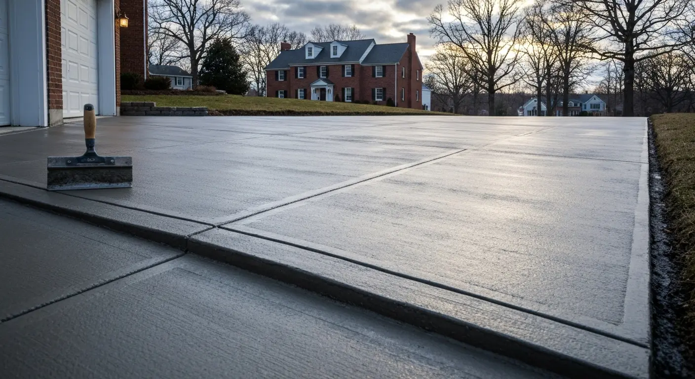 Concrete driveway installation