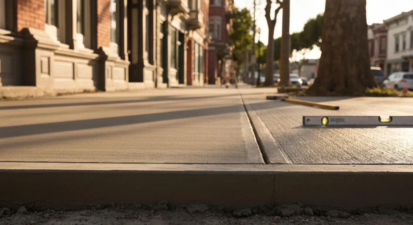 Concrete sidewalk