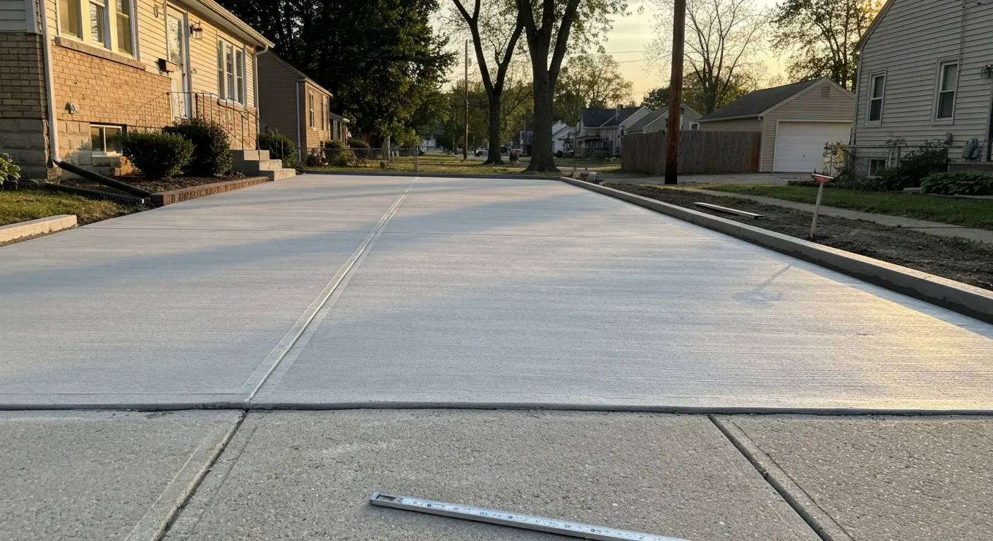 Concrete driveway installation
