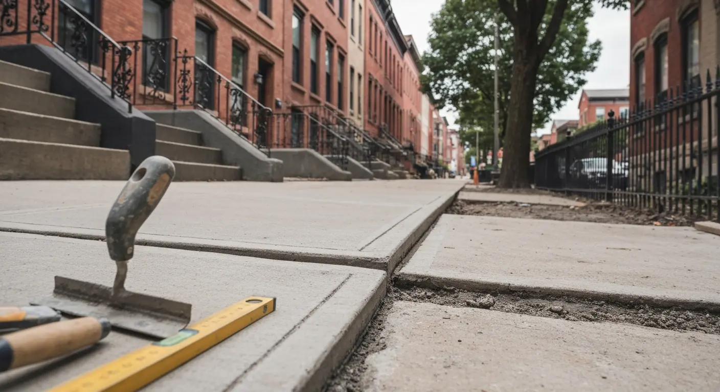 Concrete sidewalk