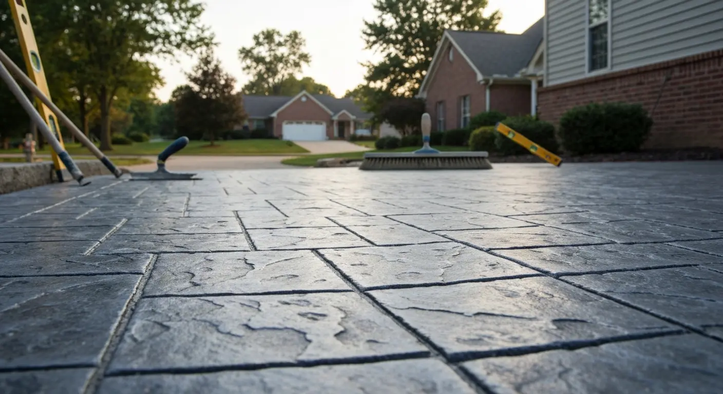 Stamped concrete driveway project
