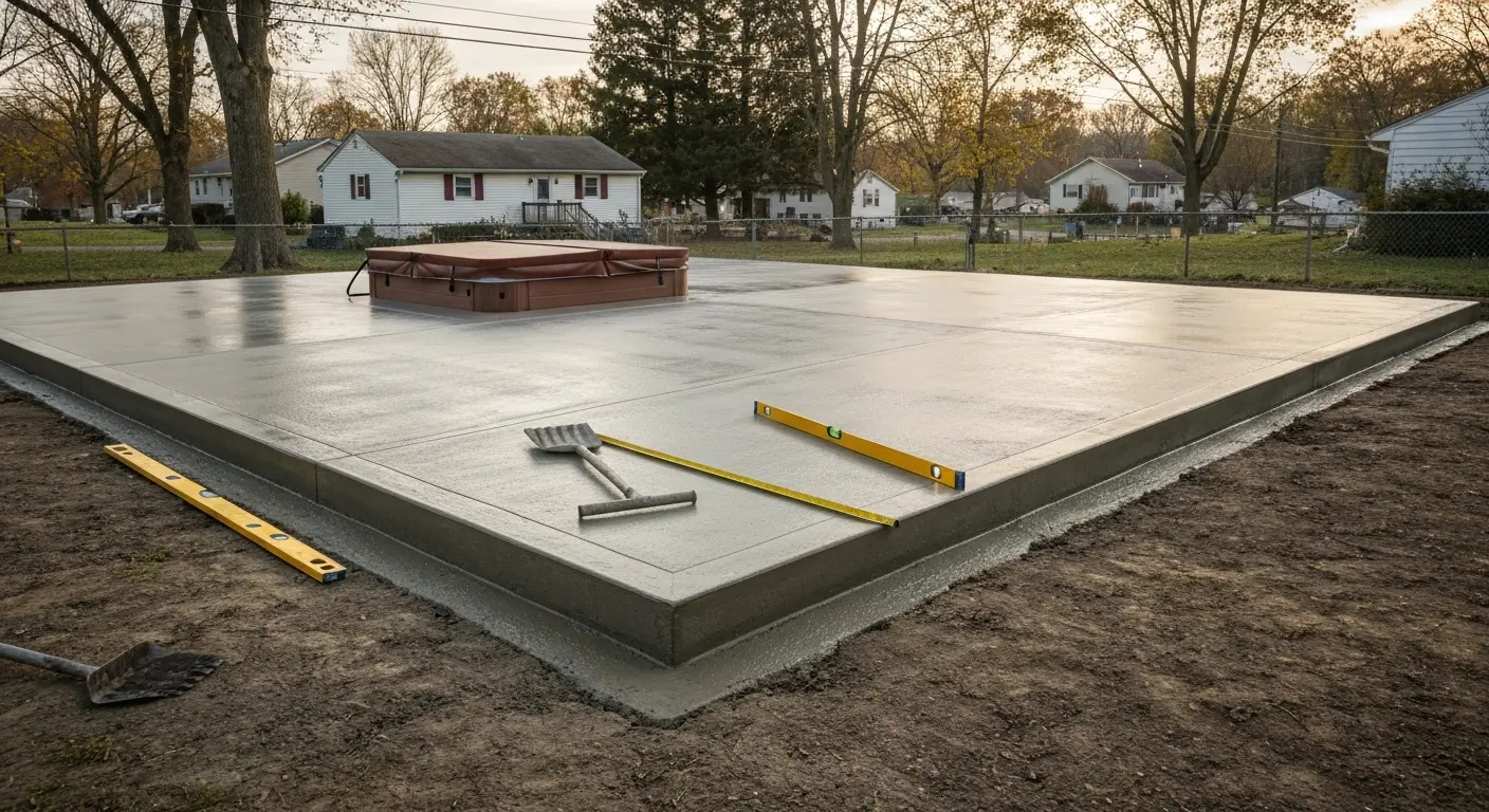 Concrete pool deck in Mars