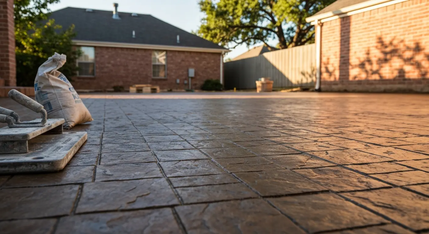 Stamped concrete patio