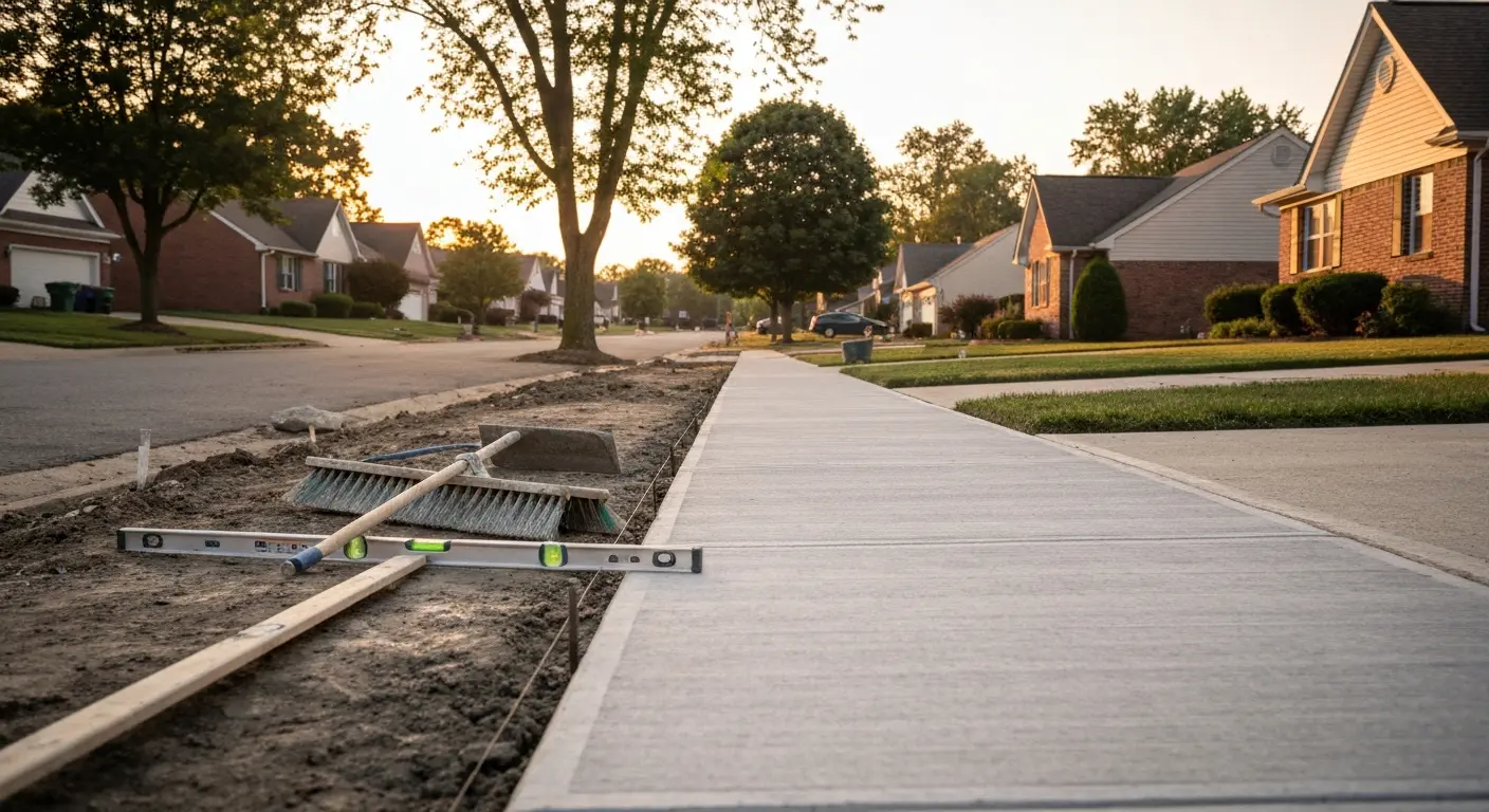 Concrete sidewalk